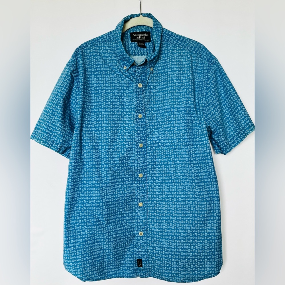 Abercrombie & Fitch Pineapple 🍍 Print Button Down Shirt Men's L